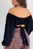 namcoverse Off Shoulder Puff Sleeve Crop Top