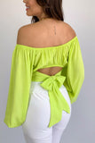 namcoverse Off Shoulder Puff Sleeve Crop Top