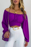 namcoverse Off Shoulder Puff Sleeve Crop Top