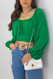 namcoverse Off Shoulder Puff Sleeve Crop Top