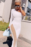 namcoverse One Shoulder Mesh Hollow Out Glitter Jumpsuits