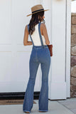 namcoverse Open Back Flared Denim jumpsuits