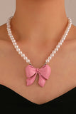 namcoverse Pearl Bow-tie Pendant Necklaces