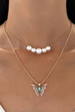 namcoverse Pearl Butterfly Double Layer Necklace