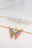 namcoverse Pearl Butterfly Double Layer Necklace