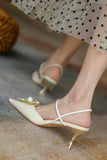 namcoverse Pearl Flower Pointed-Toe Pumps