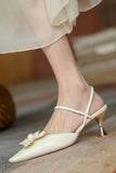 namcoverse Pearl Flower Pointed-Toe Pumps