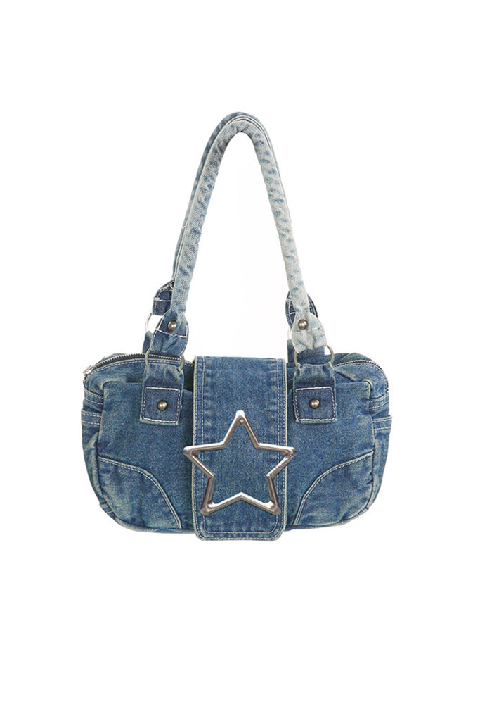 namcoverse Pentagram Distressed Denim Underarm Bag