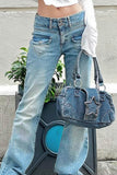 namcoverse Pentagram Distressed Denim Underarm Bag