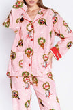 namcoverse Pink Cat Graphic Cotton Loungewear