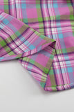 namcoverse Pink Cotton Plaid Blouse