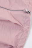 namcoverse Pink Drawstring Zipper Cargo Long Pants