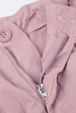 namcoverse Pink Drawstring Zipper Cargo Long Pants