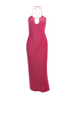 namcoverse Pink Glitter Tie-back Slit Dress