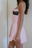 namcoverse Pink Lace Patchwork A-line Cami Dress