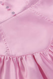 namcoverse Pink Tie-straps Corset Ruched Dress