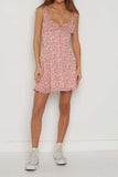 namcoverse Pink Tie-straps Floral Dress