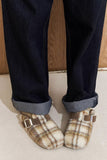 namcoverse Plaid Plush Slip-on Slippers