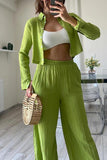 namcoverse Pleated Cropped Shirt Long Pants Suits