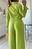 namcoverse Pleated Cropped Shirt Long Pants Suits