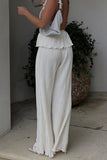 namcoverse Pleated Halter Tops Long Pants Set