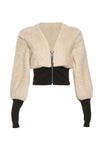 namcoverse Plush Patchwork Cropped Jacket