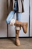 namcoverse Plush Platform Knee-high Snow Boots