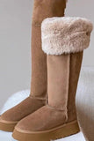 namcoverse Plush Platform Knee-high Snow Boots