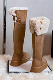 namcoverse Plush Platform Knee-high Snow Boots