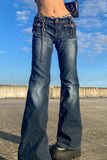 namcoverse Pocketed Low-waisted Flares Jeans