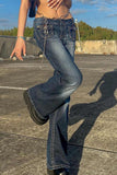 namcoverse Pocketed Low-waisted Flares Jeans