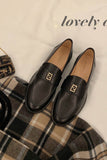 namcoverse Pointed-toe Metal Buckle Loafers