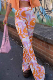 namcoverse Printed Contrast Color Flared Pants