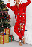 namcoverse Christmas Printed Hooded Loungewear Jumpsuit