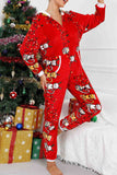 namcoverse Christmas Printed Hooded Loungewear Jumpsuit