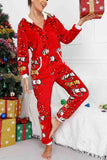 namcoverse Christmas Printed Hooded Loungewear Jumpsuit