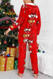 namcoverse Christmas Printed Hooded Loungewear Jumpsuit