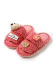 namcoverse Cute Bear Flower Slip-on Fuzzy Slippers