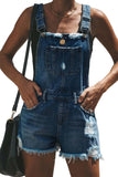 namcoverse Crochet Trim Ripped Denim Shortalls