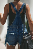 namcoverse Crochet Trim Ripped Denim Shortalls