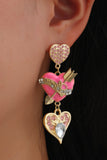 namcoverse Rhinestone Cupid Heart Earrings