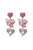 namcoverse Rhinestone Cupid Heart Earrings