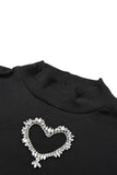 namcoverse Rhinestone Cutout Heart Knit Suits