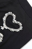 namcoverse Rhinestone Cutout Heart Knit Suits