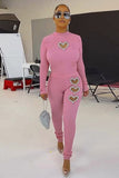 namcoverse Rhinestone Cutout Heart Knit Suits