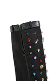 namcoverse Rhinestone Denim High Heel Pointed Toe Boots