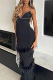 namcoverse Rhinestone Fuzzy Tiered Cami Dress