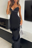 namcoverse Rhinestone Fuzzy Tiered Cami Dress