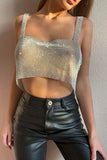 namcoverse Rhinestone Square Neck Tank Top