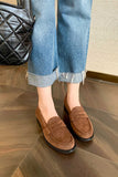 namcoverse Round Toe Nubuck Leather Loafers